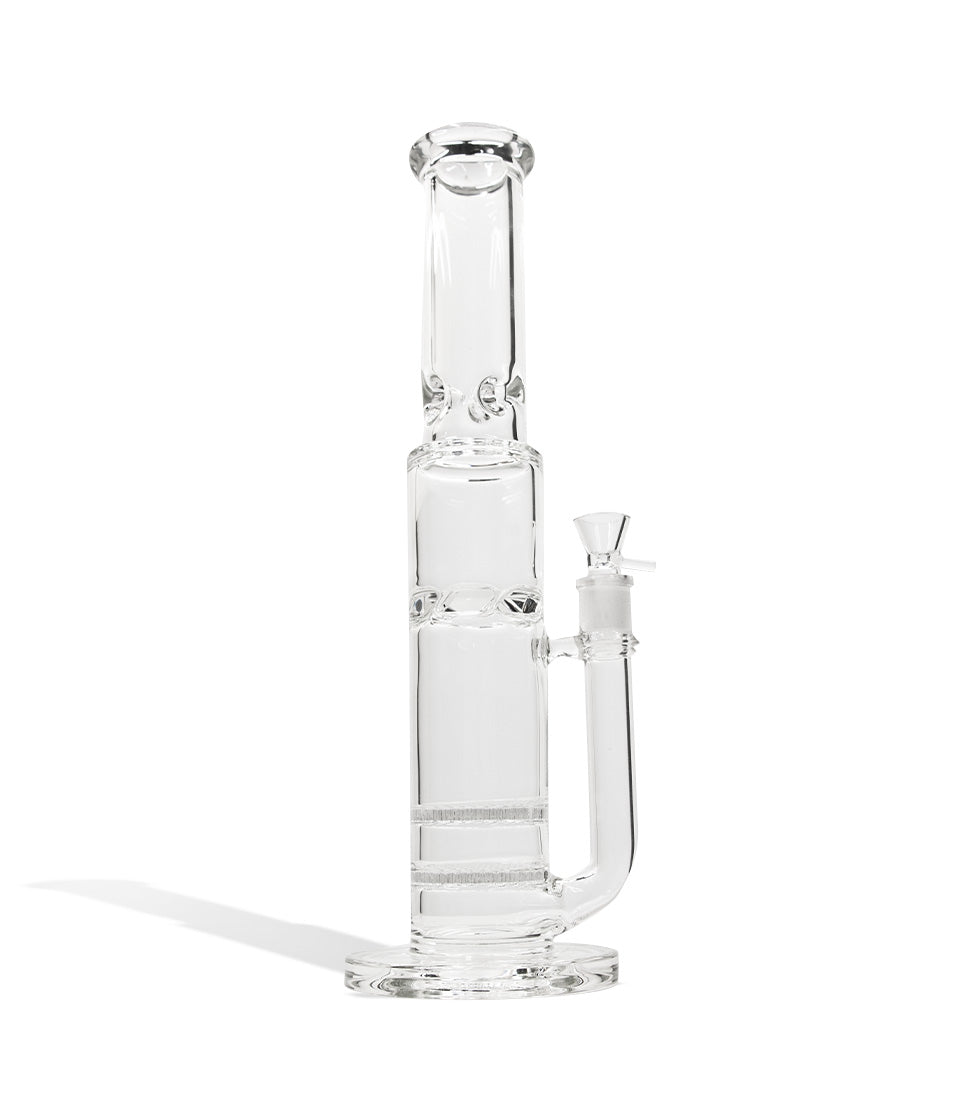 16 Inch Clear Water Pipe with Dual Honeycomb Percs and 18mm Bowl glass water pipe bong on white background