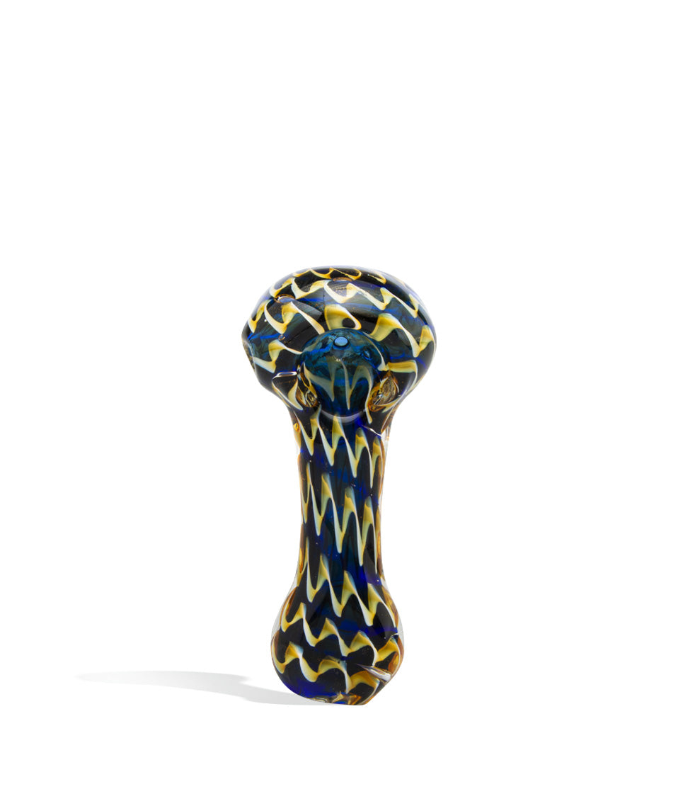 3 inch Double Glass Fancy Gold Hand Pipe glass hand pipe on white background