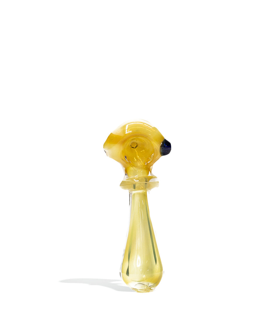 3 Inch Gold Rim Spoon Hand Pipe glass hand pipe on white background
