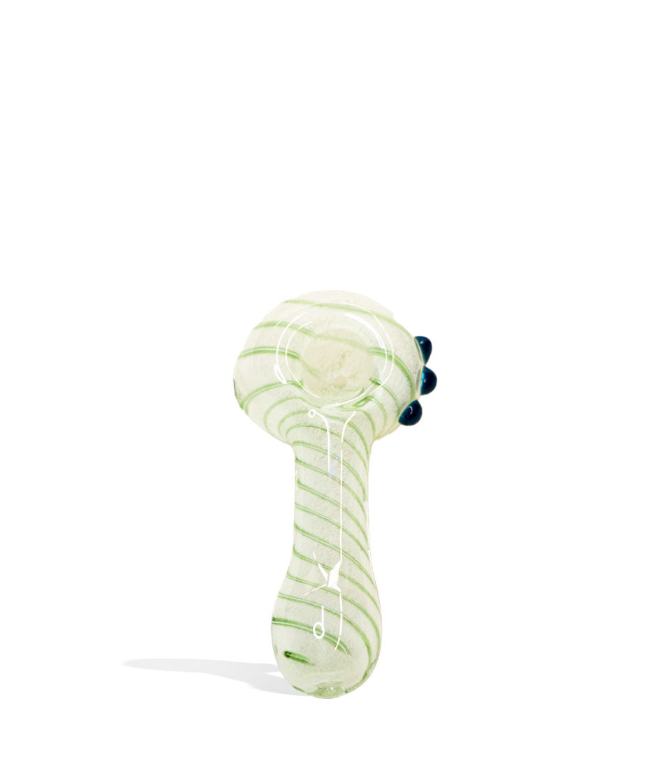 3 inch Spiral Art Glow in the Dark Hand Pipe glass hand pipe on white background