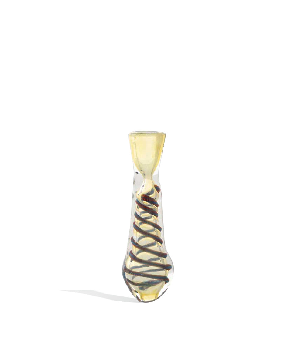 3 inch Swirled Art Chillum glass chillum one hitter on white background