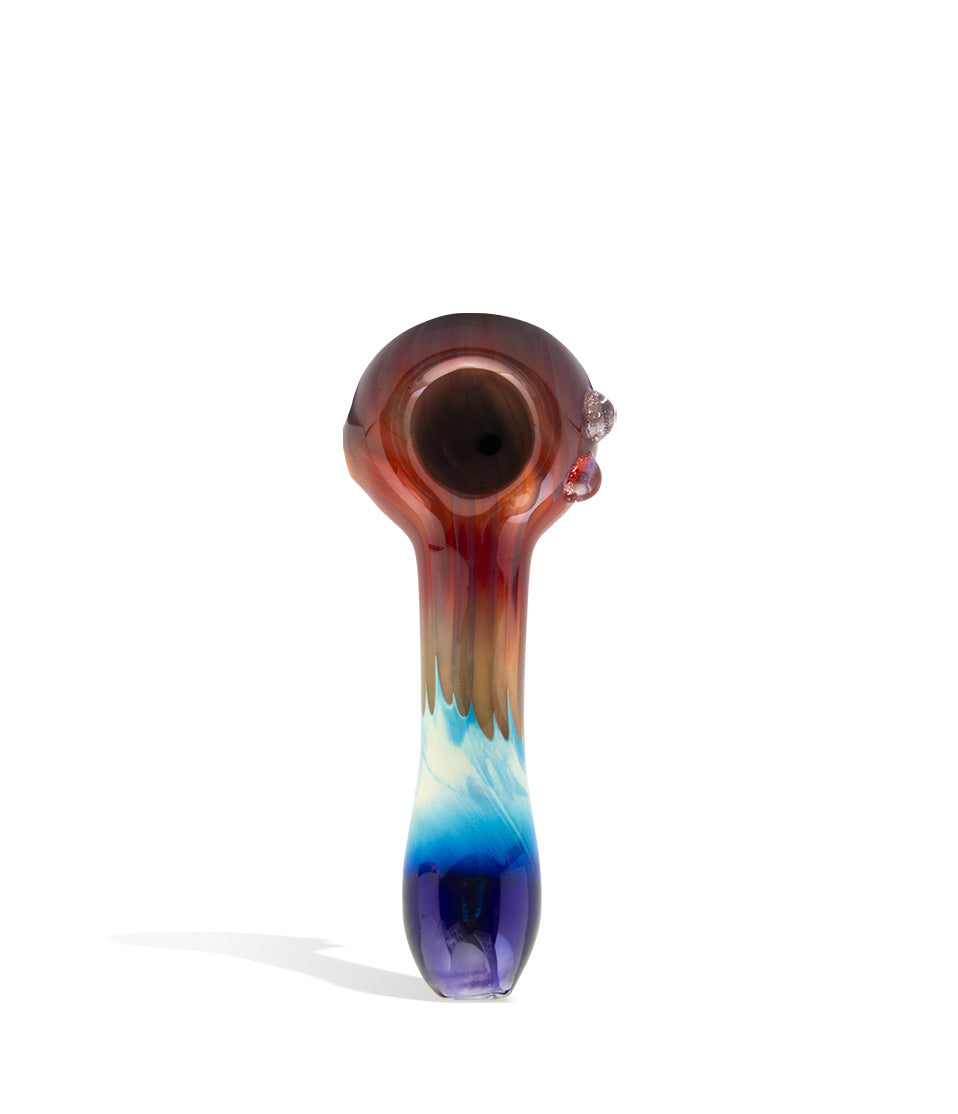 4 inch Fancy Hand Pipe with Mixed Colors glass hand pipe on white background