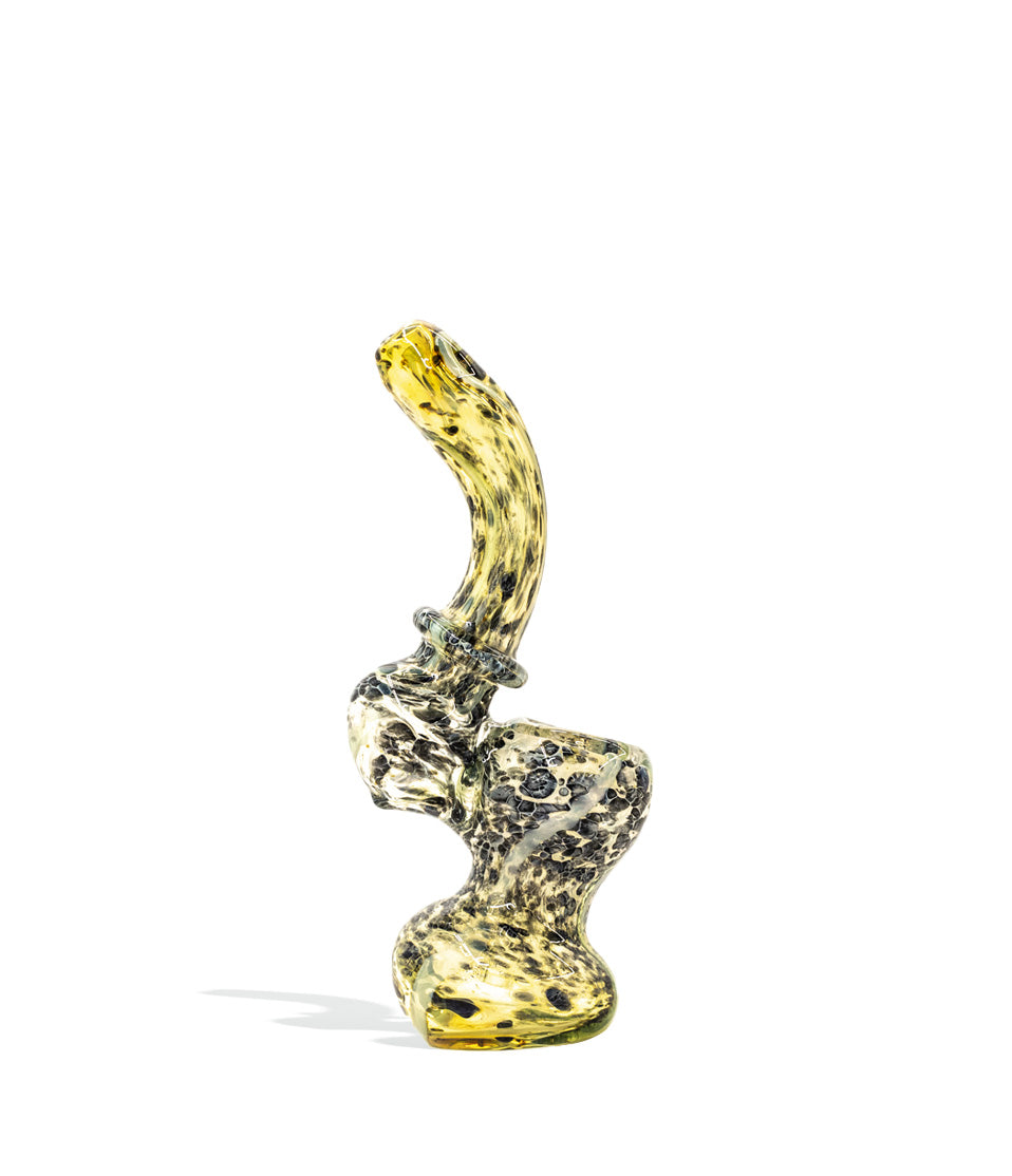 4 inch Gold and Silver Fumed Mini Bubbler glass bubbler pipe on white background