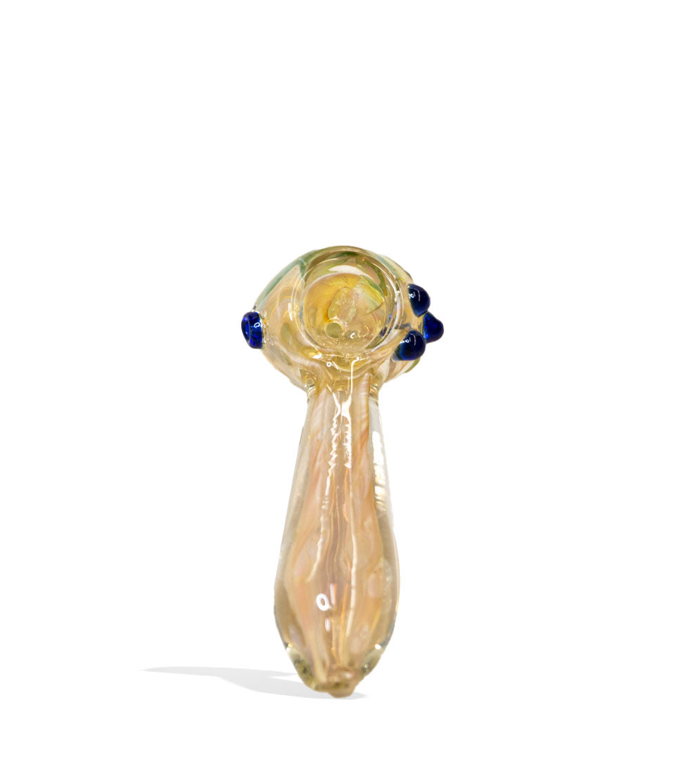 4 inch Gold Fumed Hand Pipe with Marbles glass hand pipe on white background