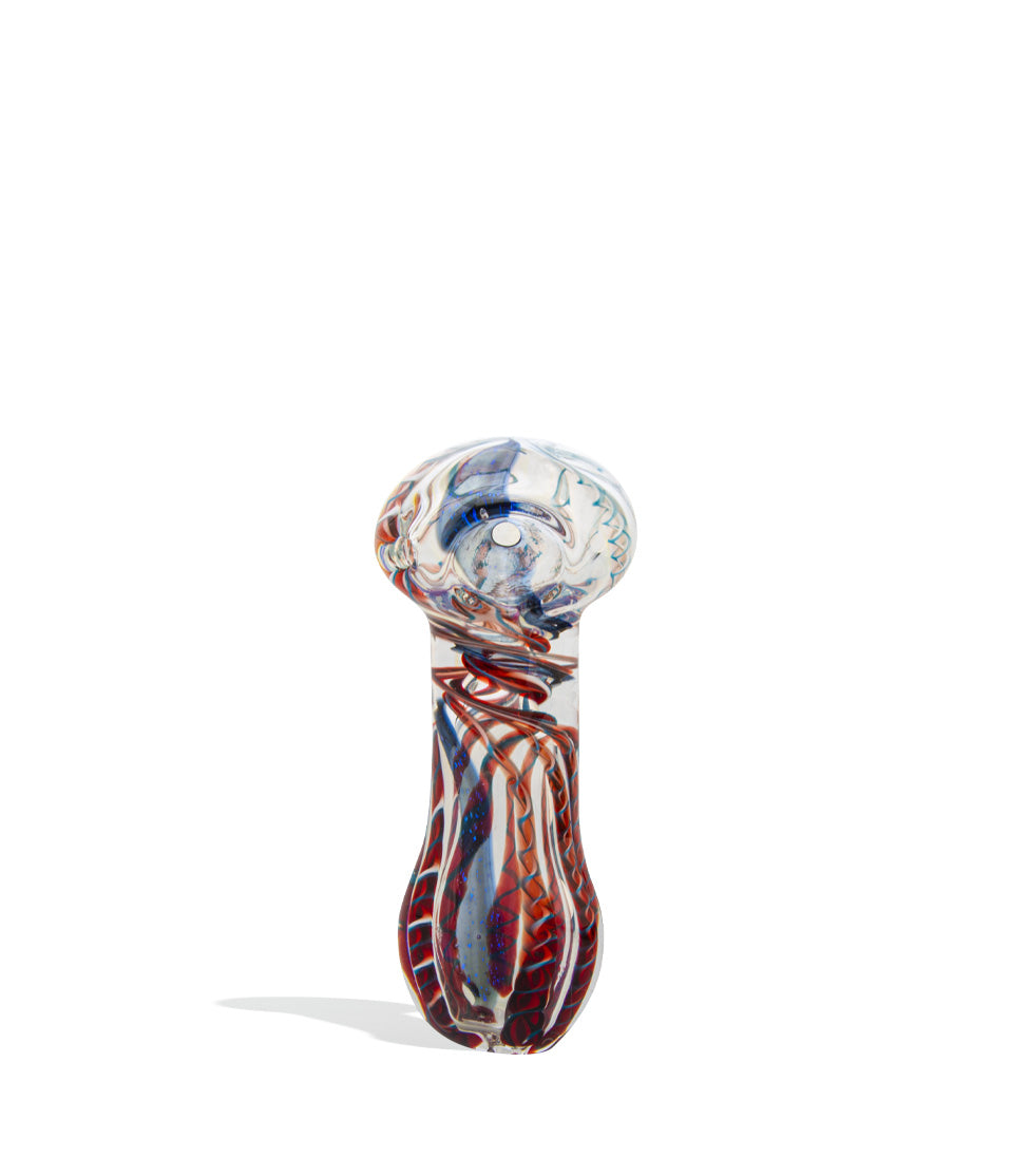4 inch Hand Pipe with Dicro Color and Flat Mouthpiece glass hand pipe on white background