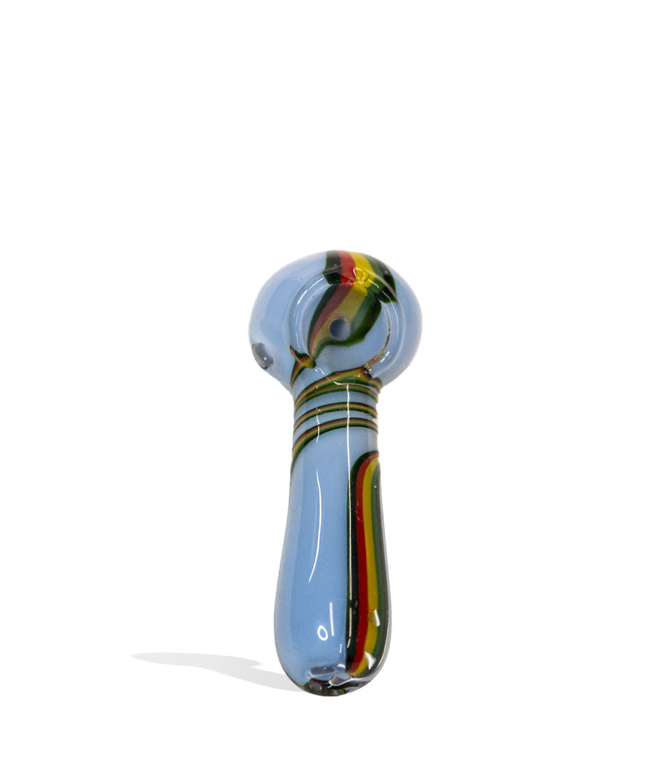 4 inch Milky Slime Hand Pipe with Rasta design glass hand pipe on white background