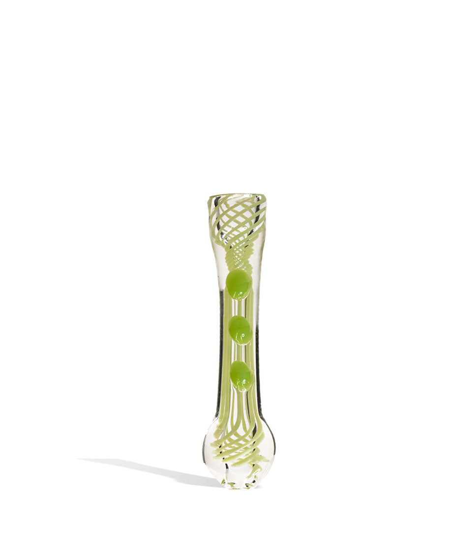4 inch Slime Colored Chillum glass chillum one hitter on white background