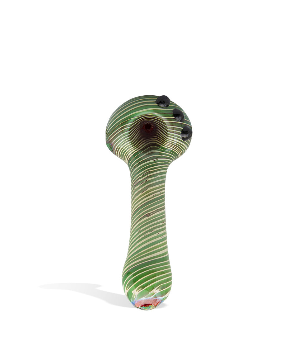 4 inch Thick Hand Pipe with Mixed Color glass hand pipe on white background