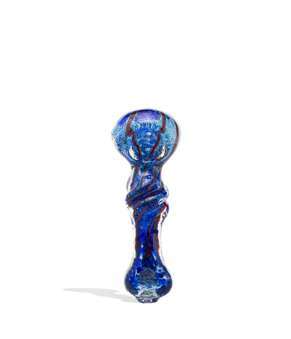 4 inch Twist Handle Hand Pipe glass hand pipe on white background
