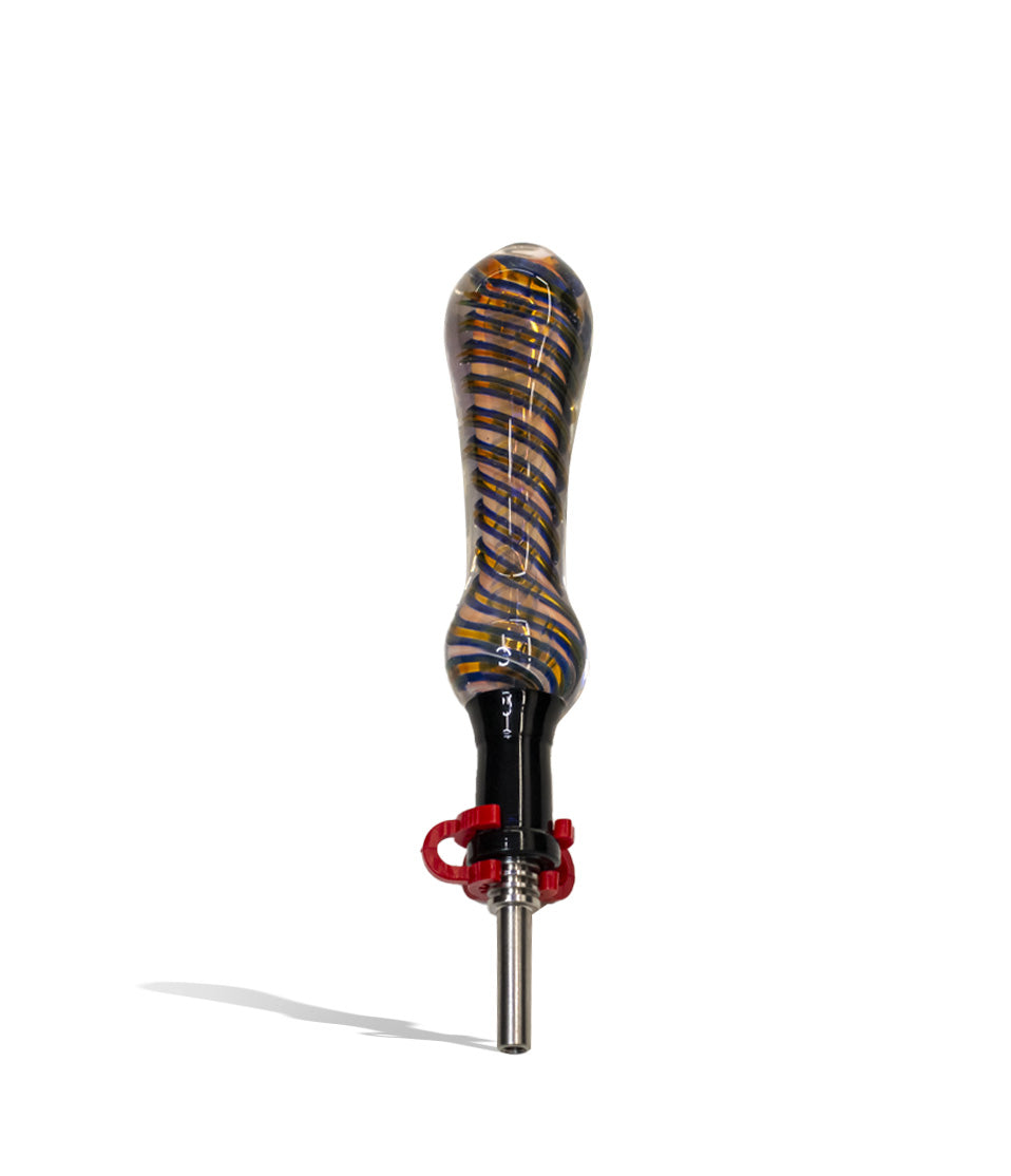 5 inch 50 Gram Swirl Designed Nectar Collector with Black Top nectar collector concentrate on white background