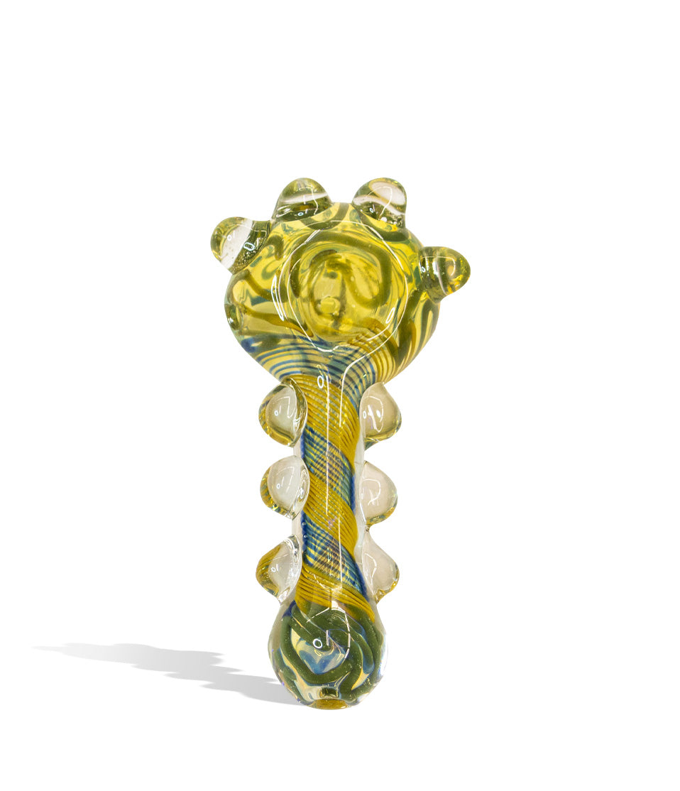 5 inch Mixed Colored Hand Pipe with Marbles glass hand pipe on white background