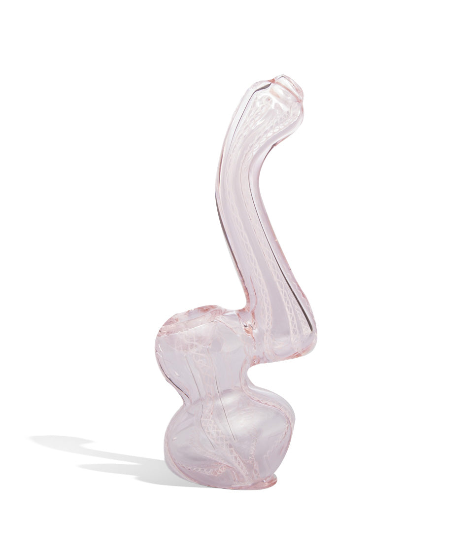5 inch Pink Tube Mini Bubbler glass bubbler pipe on white background