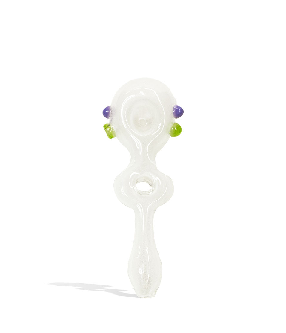 6 inch Glow in the Dark Hand Pipe with Donut Body glass hand pipe on white background