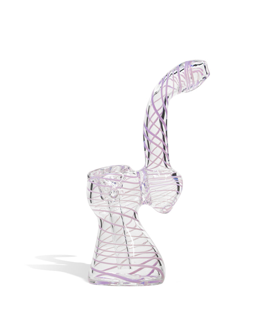 6 inch Slime Purple Bubbler glass bubbler pipe on white background