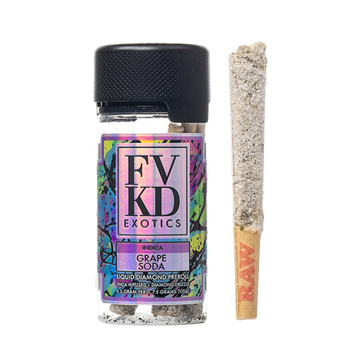 FVKD THC-A Liquid Diamond Pre-Rolls - Grape Soda