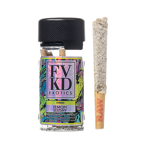 FVKD THC-A Liquid Diamond Pre-Rolls - Lemon Slushy