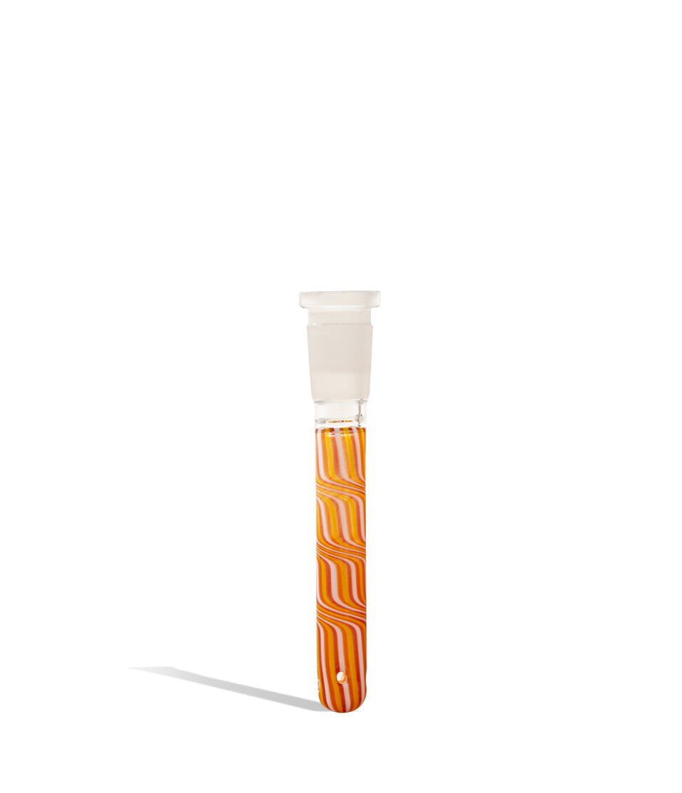 3.5 inch 14mm Downstem with Chromatic Stripe glass accessory on white background