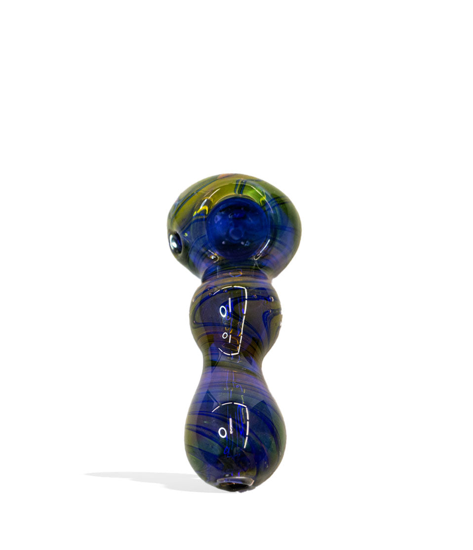 4 inch Double Swirled Hand Pipe glass hand pipe on white background