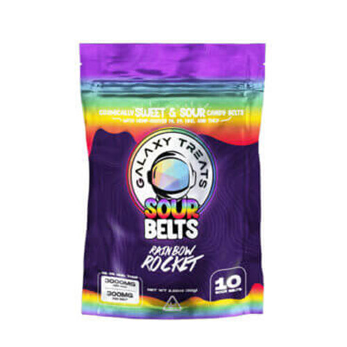 Galaxy Treats Sour Belts Gummies - Rainbow Rocket