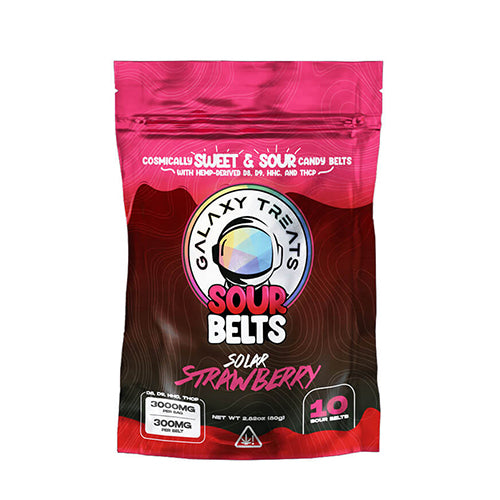 Galaxy Treats Sour Belts Gummies - Sour Strawberry