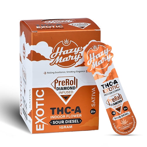 Hazy Mary Exotic Diamond Infused Pre-Rolls Sour Diesel
