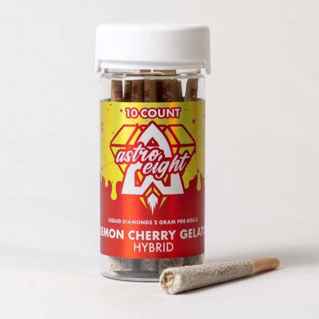 Astro Eight THC-A Liquid Diamond Pre-Rolls - Lemon Cherry Gelato
