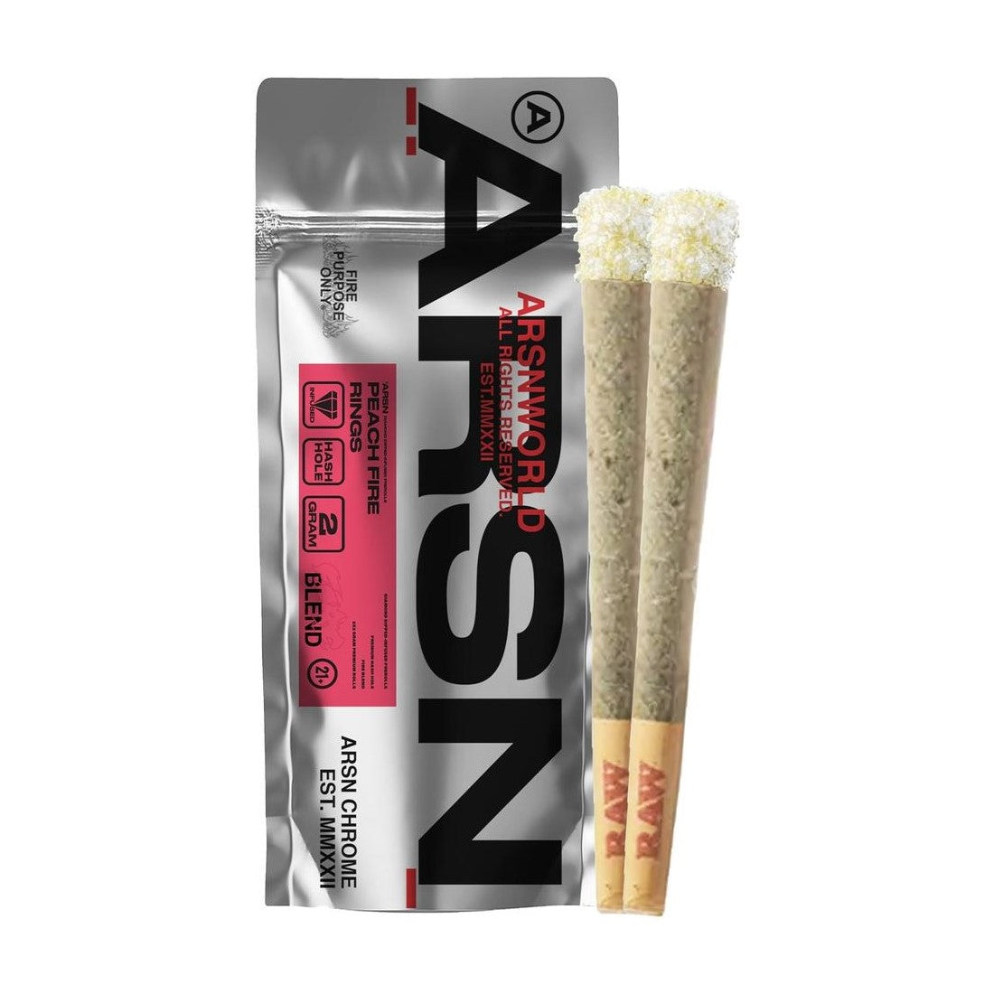 ArsnWorld Diamond Dipped THC-P Pre-Rolls - Peach Fire Rings