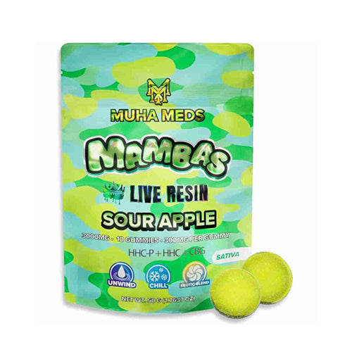 Muha Meds Live Resin Mambas Gummies - Sour Apple