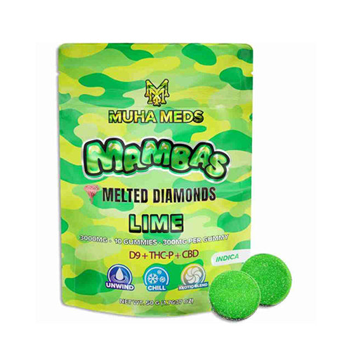 Muha Meds Melted Diamonds Mambas Gummies - Lime