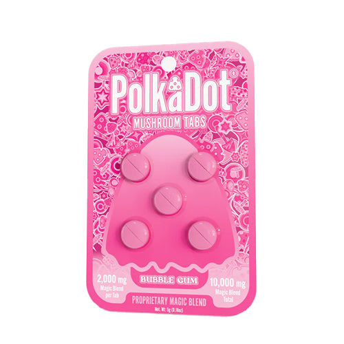 Polkadot Mushroom Tabs - Bubble Gum