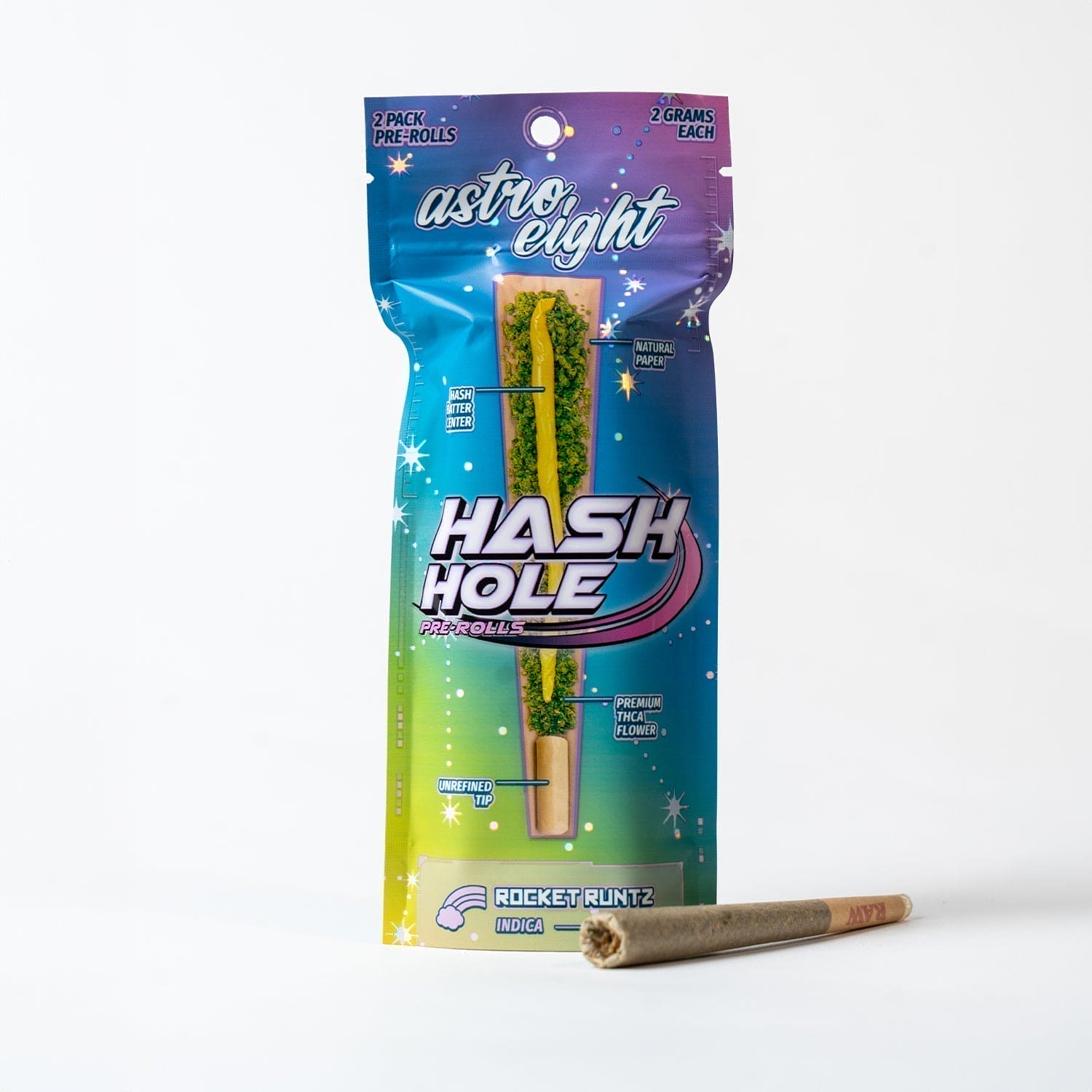 Astro Eight THC-A Hash Hole Pre-Rolls - Rocket Runtz