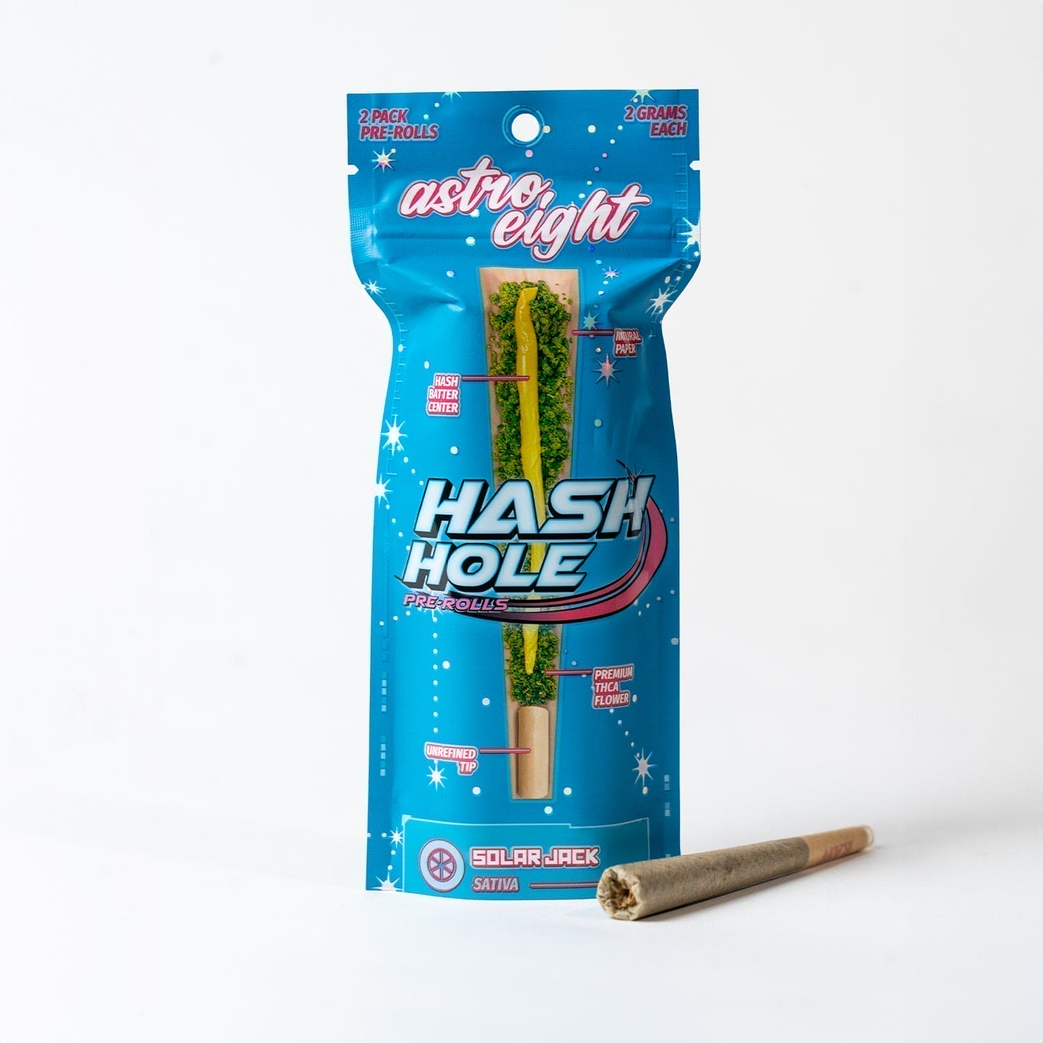 Astro Eight THC-A Hash Hole Pre-Rolls - Solar Jack