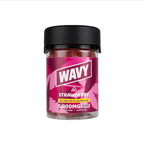 Wavy Live Resin D9 Gummies Strawberry