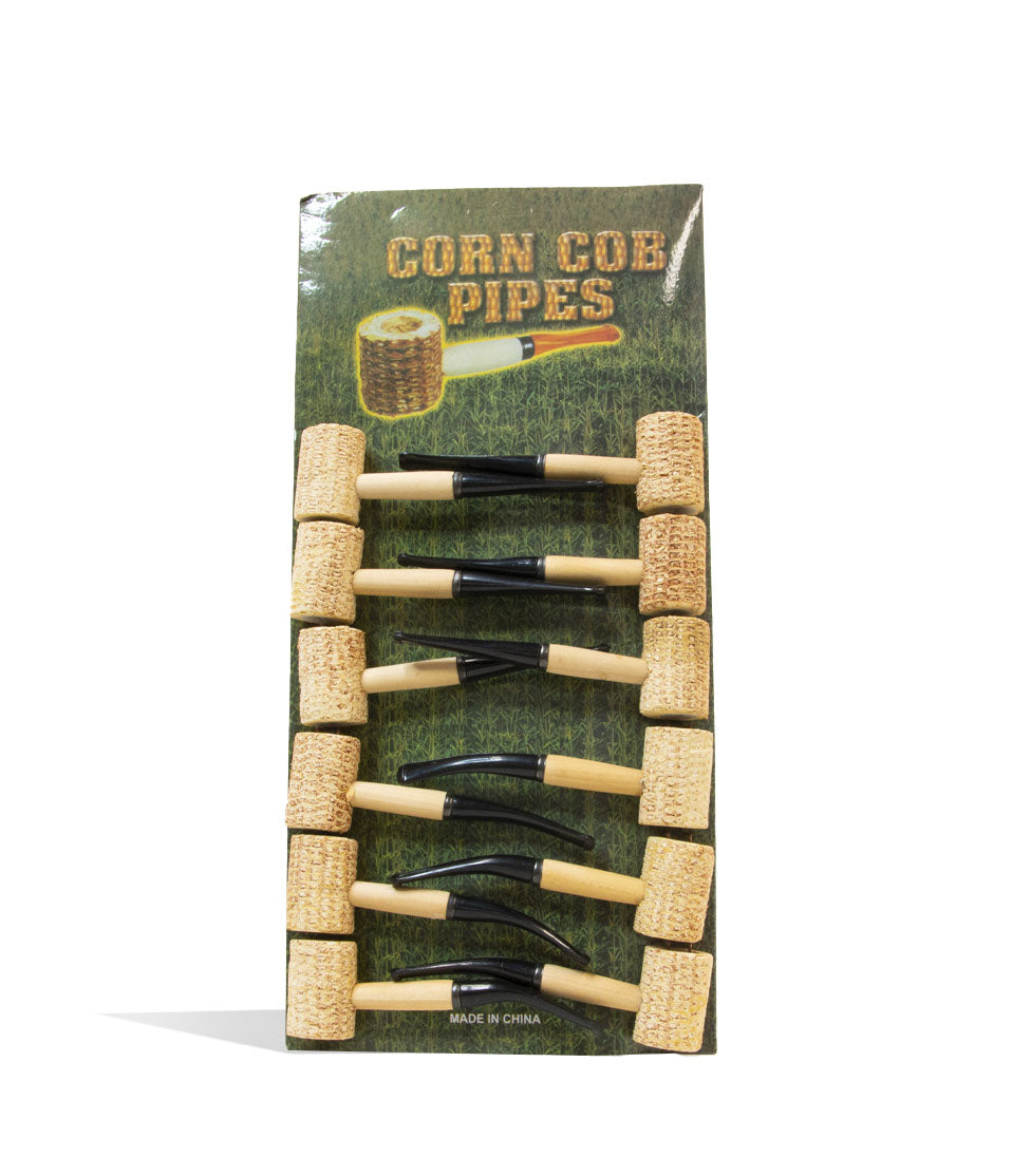 Corn Cob Pipes 12pk glass hand pipe on white background