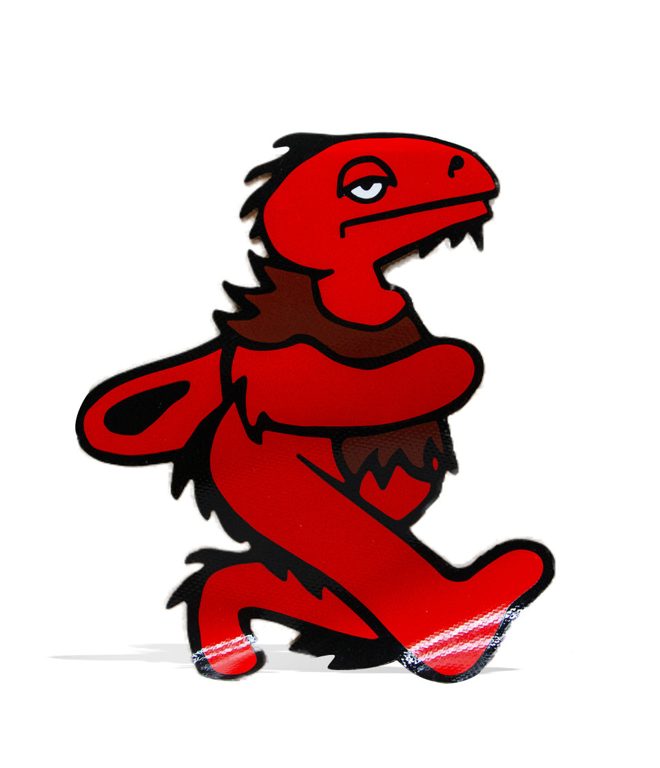 Elbo Glass Red Dancing Dinos Dab Mat dab tool concentrate accessory on white background