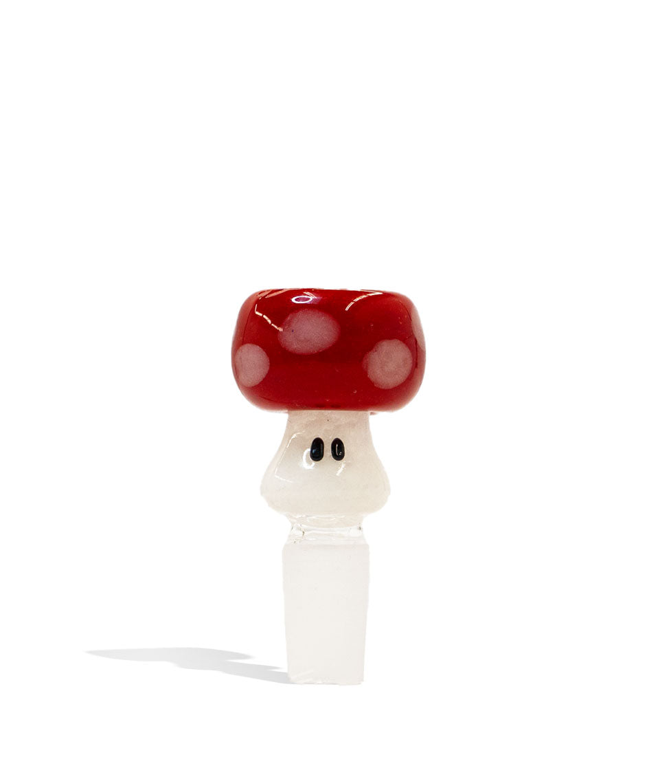 Empire Glassworks UV Red Mushroom 14mm Bowl glass bowl piece bong on white background
