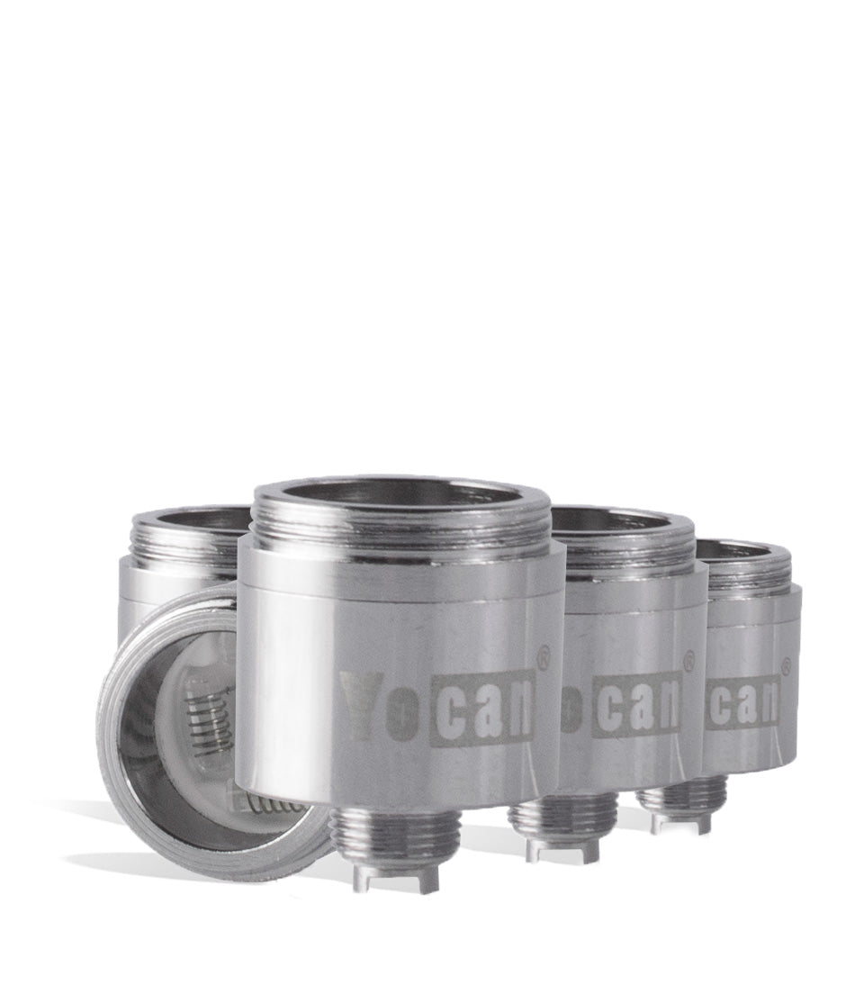 Yocan Evolve Plus XL Quartz Coil 5pk replacement coil for Yocan vape on white background
