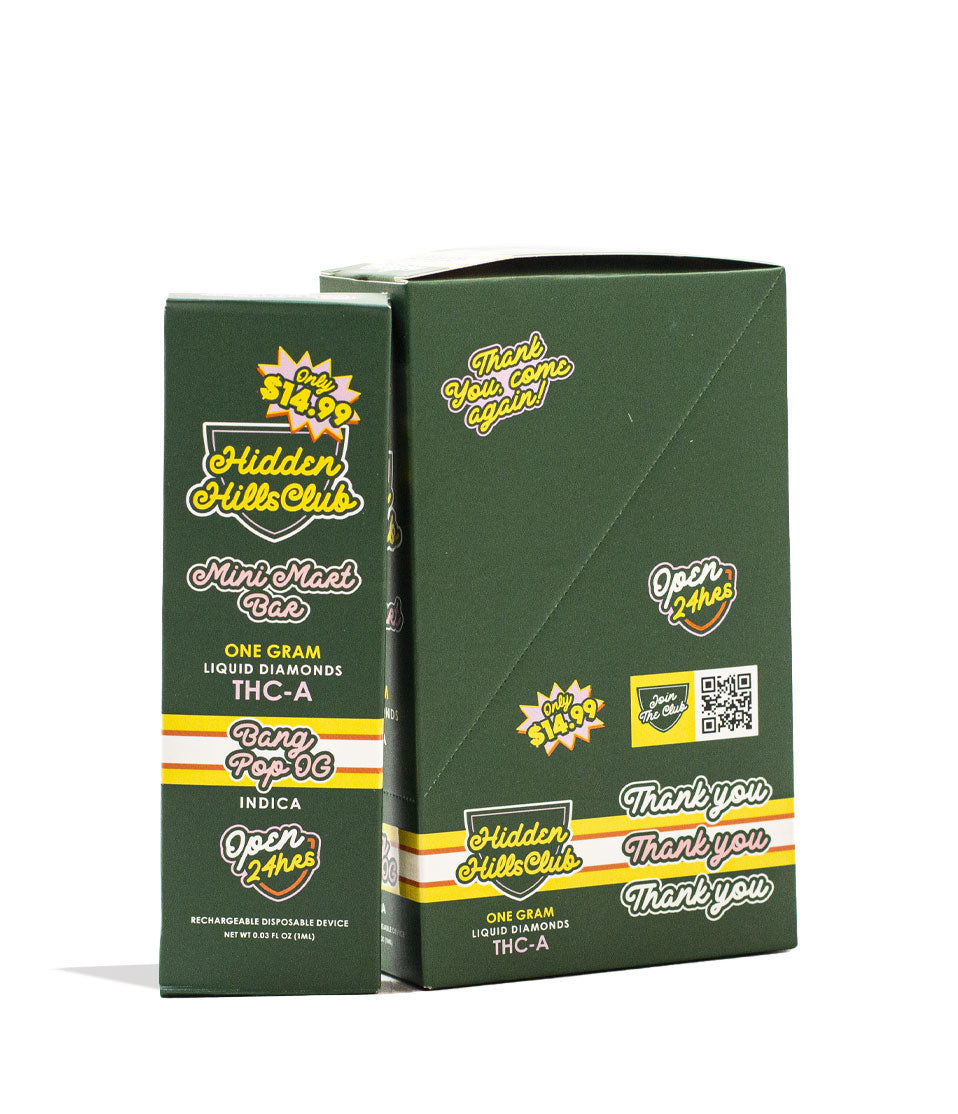 Hidden Hills Mini Mart Bar 1g THC-A Liquid Diamonds Disposable 5pk hemp cannabinoid product on white background