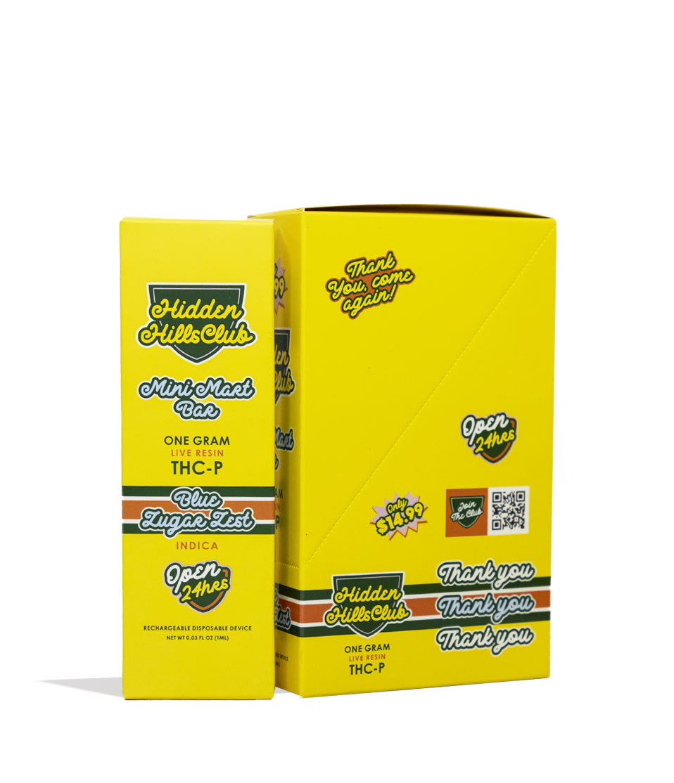 Hidden Hills Mini Mart Bar THC-P Live Resin 1g Disposable 5pk hemp cannabinoid product on white background
