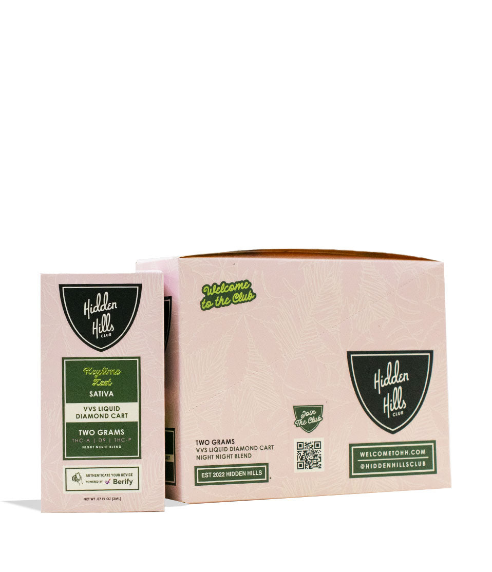 Hidden Hills VVS 2g Liquid Diamond Night Night Blend Cartridge 5pk hemp cannabinoid product on white background