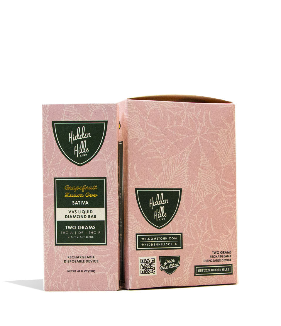 Hidden Hills VVS Liquid Diamond Bar Night Night Blend 2g Disposable 5pk hemp cannabinoid product on white background