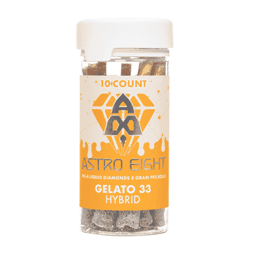 Astro Eight THC-A Liquid Diamond Pre-Rolls - Gelato 33