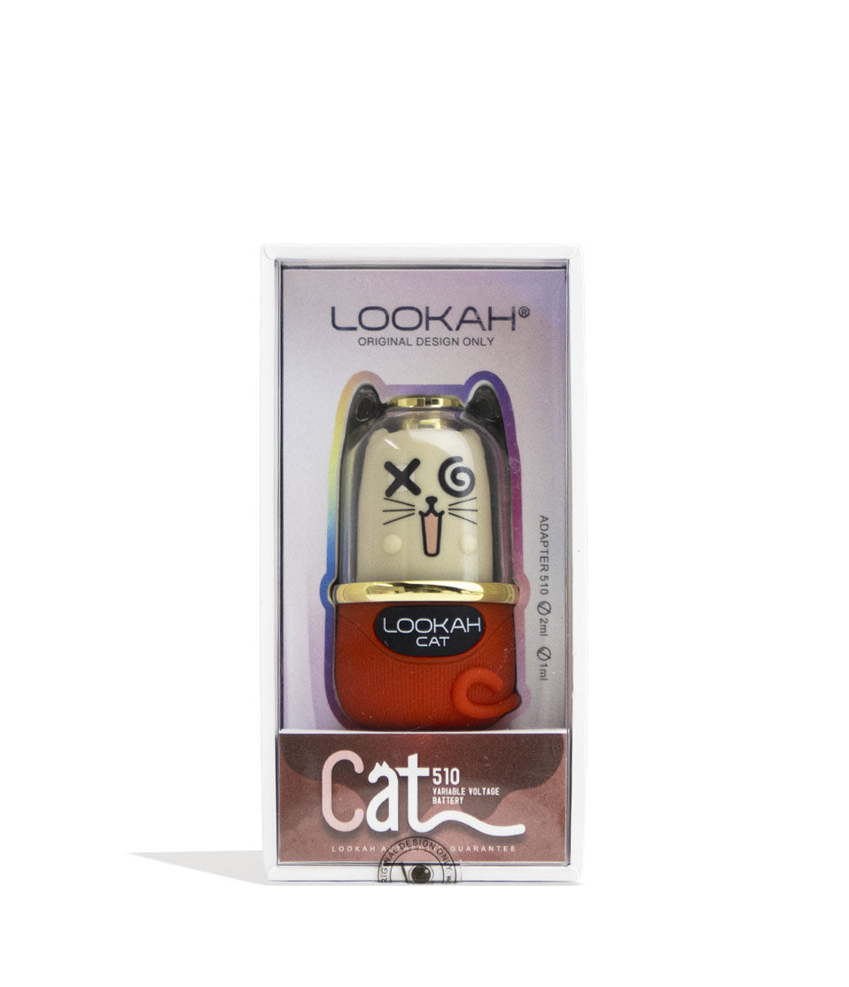 Red Lookah Cat 510 Variable Voltage Battery Packaging Front View on White Background