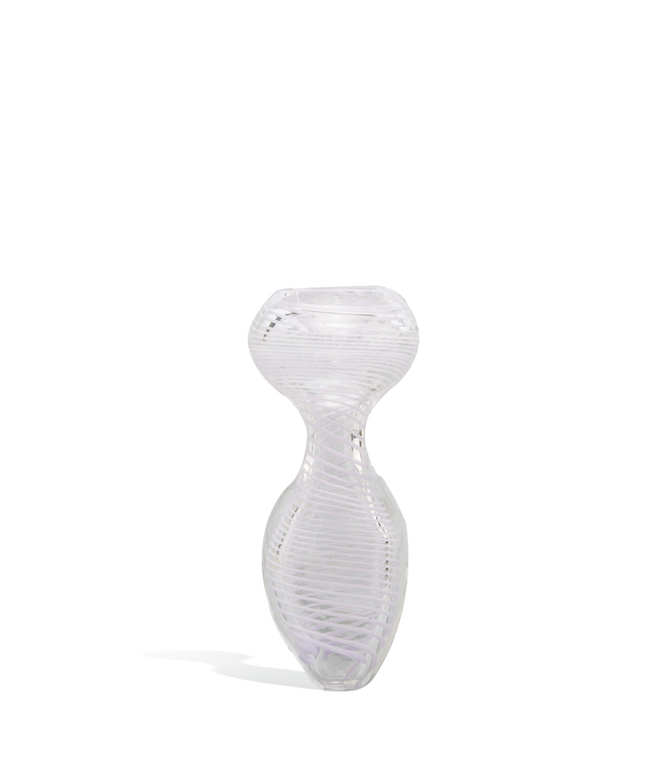 Pink and Purple Heavy Chillum glass chillum one hitter on white background