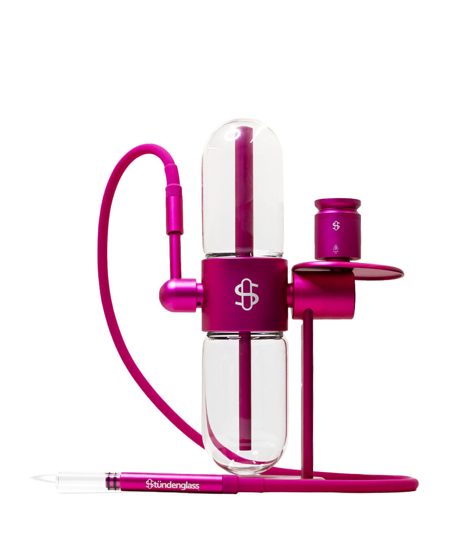 Stundenglass Pink Gravity Infuser glass water pipe bong on white background