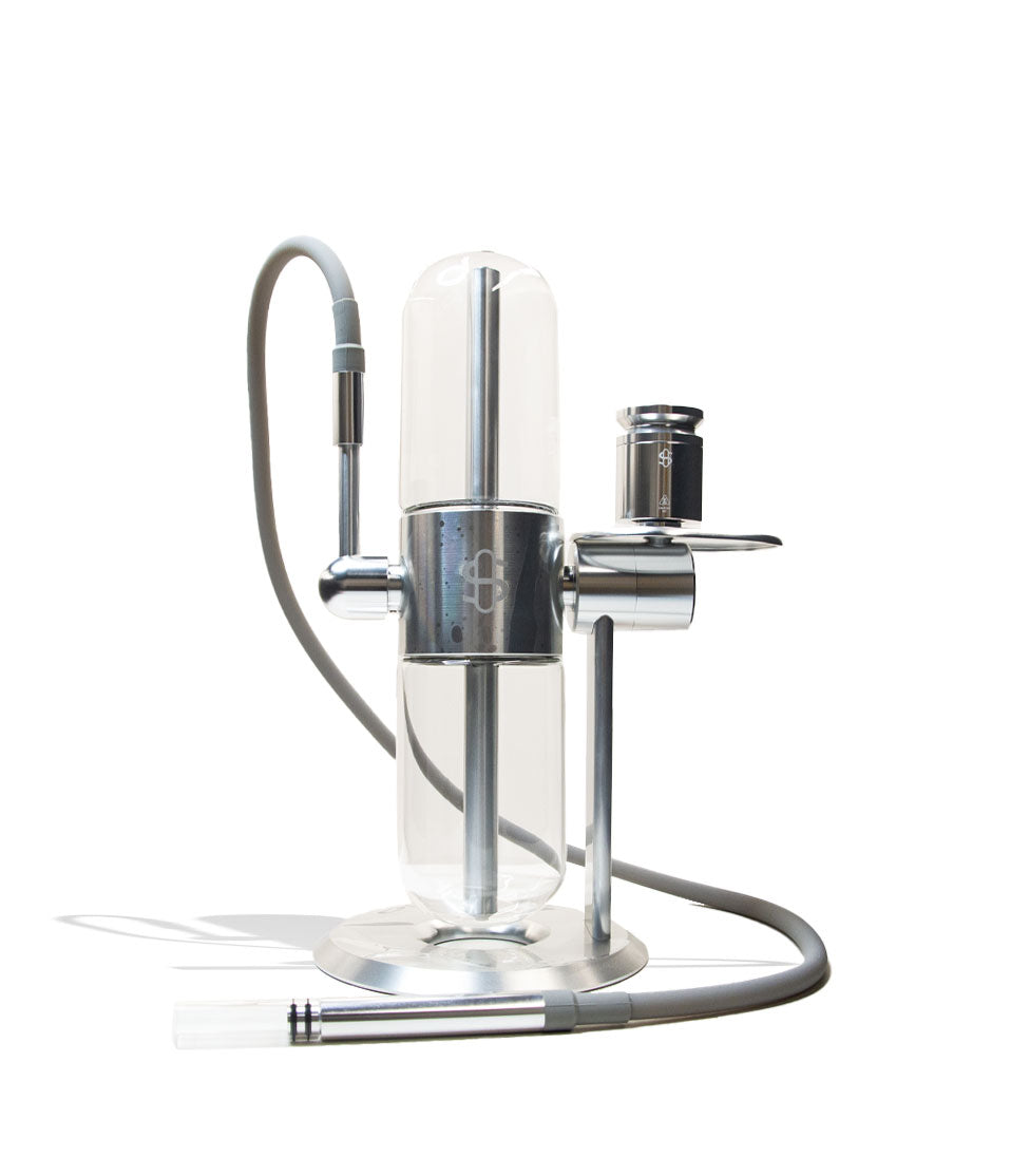 Stundenglass Polished Silver Gravity Infuser glass water pipe bong on white background