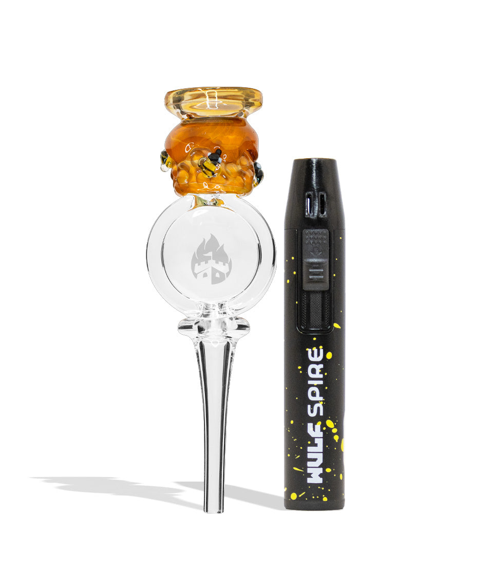 Wulf Mods x Empire Glassworks Honey Straw Kit nectar collector concentrate on white background