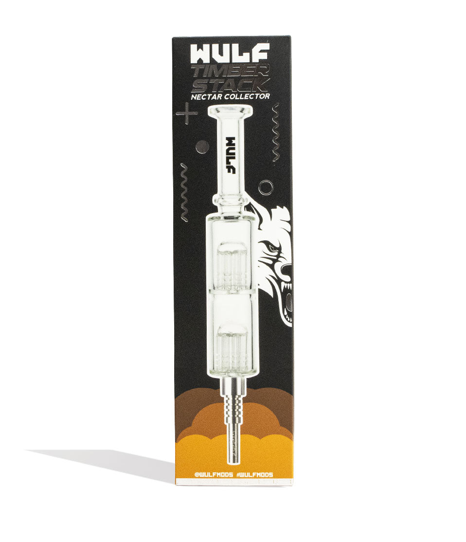 Clear Wulf Mods Timber Stack Water Filtered Nectar Collector Packaging Front View on White Background