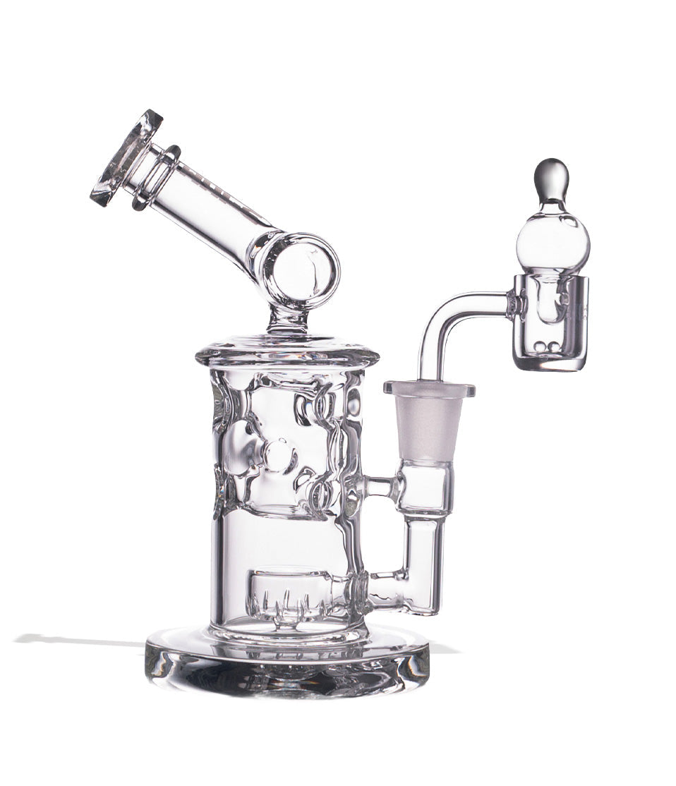 Wulf Mods Tyde 14mm Dab Rig with Quartz Banger glass dab rig concentrate pipe on white background
