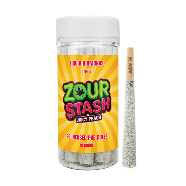 Zour Stash Liquid Diamond Pre-Rolls Juicy Peach